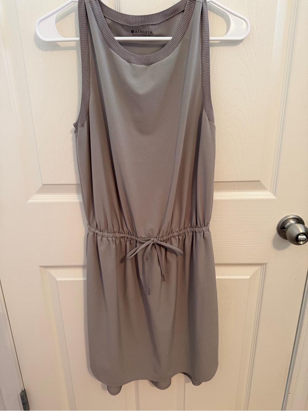 Athleta Grey Drawstring Tank Dress ~ Size XS